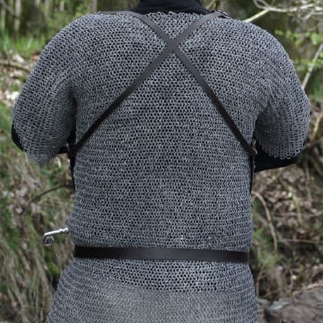 Breast Plate 1.6mm Steel Leather Straps and Leather Edging