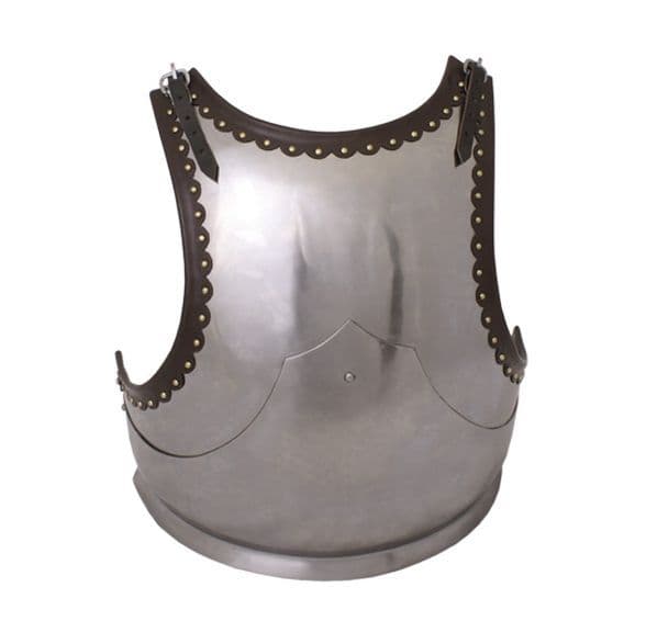 Breast Plate 1.6mm Steel Leather Straps and Leather Edging