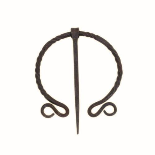 Brooch Hand Forged Twist With Double Coil