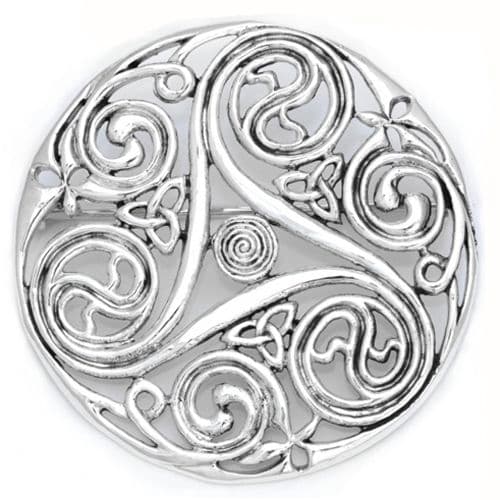 Celtic Brooch with Triskelion - Silver