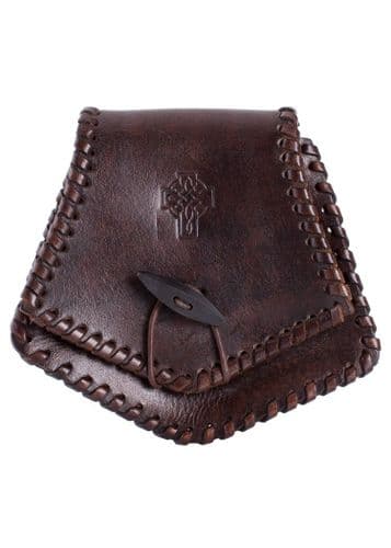 Celtic Leather Medieval Pouch with Pictish Motif