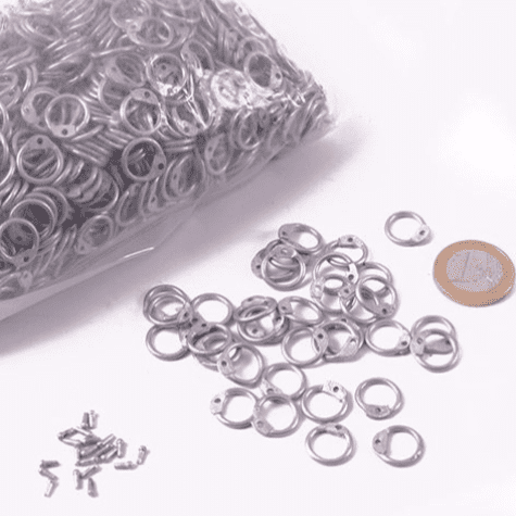 Chain Mail 1 KG Loose Riveted Round Zinc Plated Steel Rings 9mm I.D