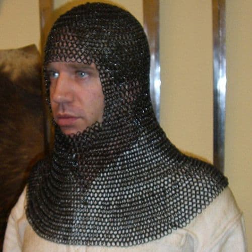 Chain Mail Coif Square Faced, Butted Mild Steel Rings 8mm I.D Zinc Plated or Blackened