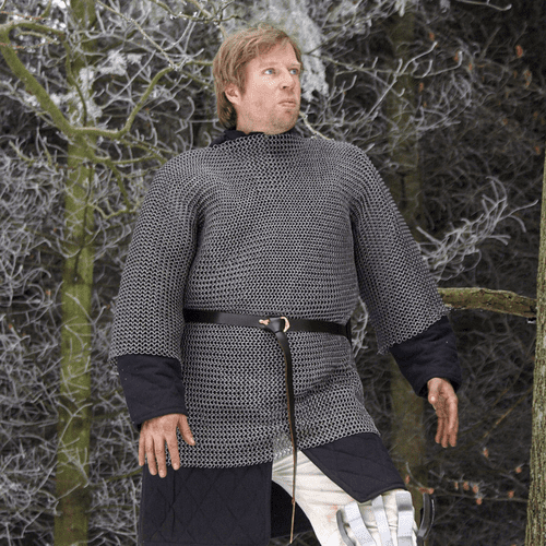 Chain Mail Haubergeon, Half Sleeved, Riveted Round Rings, 9mm I.D