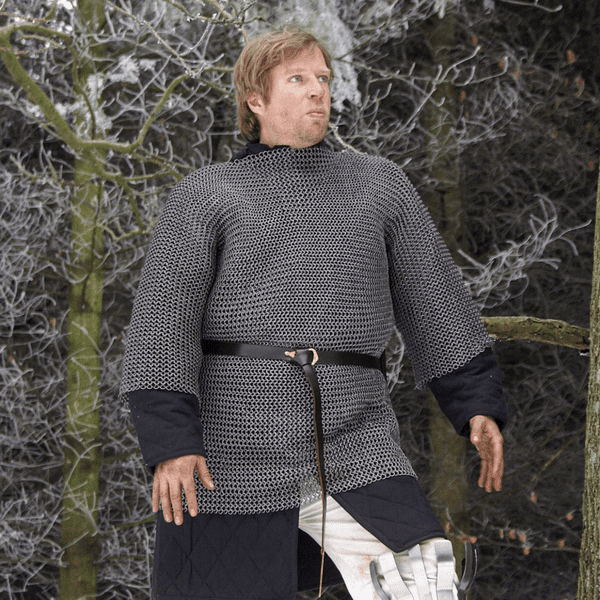 Chain Mail Haubergeon, Mid Sleeved, Riveted Flat/Solid Punched Rings (FWM)