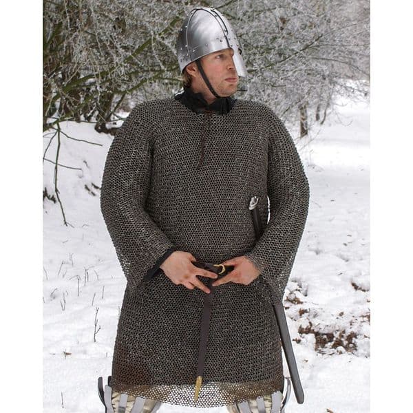 Chain Mail Hauberk, Long Sleeved Butted Spring Steel Rings 8mm I.D