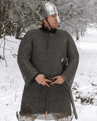 Chain Mail Hauberk, Long Sleeved Riveted Round Rings, 8mm I.D