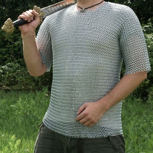 Chain Mail Shirt Short Sleeved "T-Shirt Style" 9mm Butted Zinc Plated