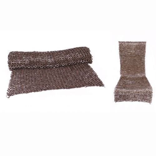 Chain Mail Skirt Flat Ring Round Rivet Heads Mixed (FRM), 8mm I.D, natural