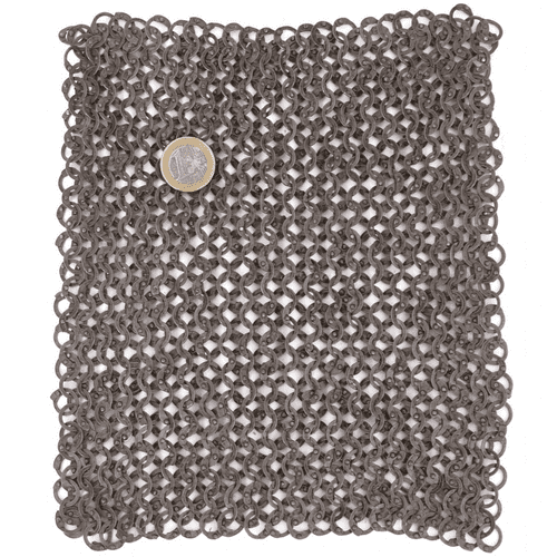 Chain Mail Square Piece, 20 X 20cm Flat Ring Round Rivet Heads (FRR),, I.D 8mm