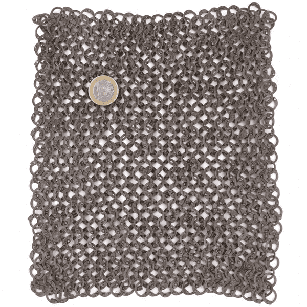 Chain Mail Square Piece, 20 X 20cm Flat Ring Round Rivet Heads (FRR),, I.D 8mm