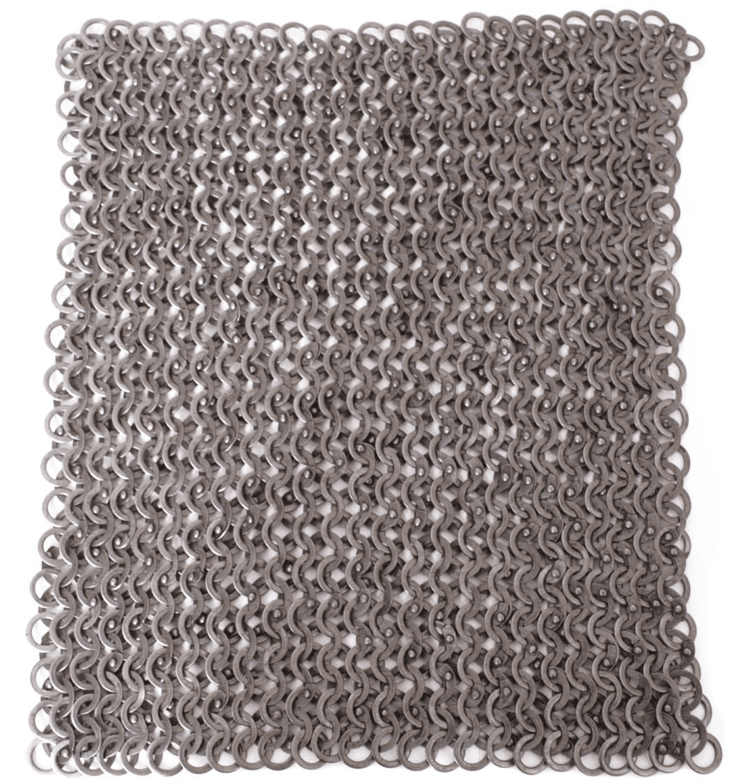 Chain Mail Square Piece 20 X 20cm Flat Ring Round Rivet Heads Mixed FRM ...