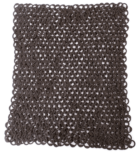 Chain Mail Square Piece 20 X 20cm Flat Ring Wedge Riveted (FRW), 8mm I.D
