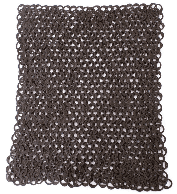 Chain Mail Square Piece 20 X 20cm Flat Ring Wedge Riveted (FRW), 8mm I.D