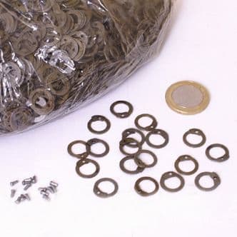 Chainmail 1 kg Loose Flat Rings/Round Rivets Natural 8mm I D