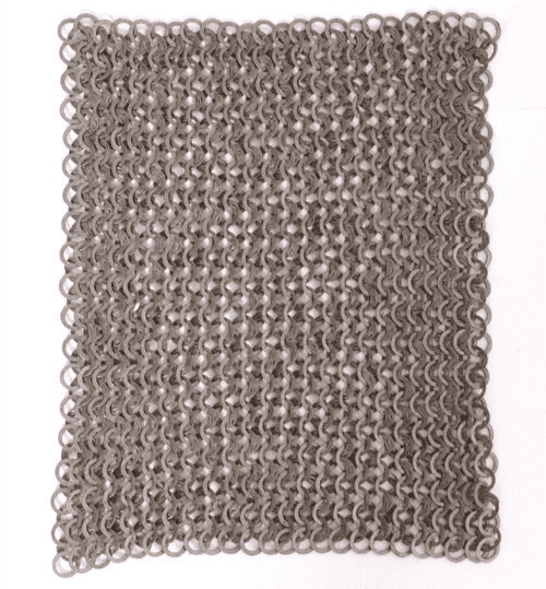 Chainmail Square Piece, 20 X 20cm, Flat Ring Wedge Riveted/Solid, 8mm