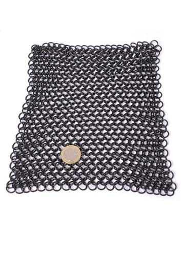 Chainmail Square Piece, Butted Mild Steel, Zinc Plated or Blackened, 20 X 20 cm