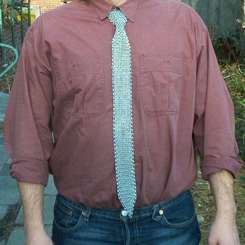 Chainmail Tie from Zinc Plated Steel Rings, 6mm I.D