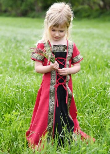 Child's Medieval Dress Red-Black