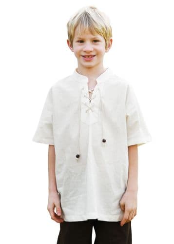 Child's Short Sleeved Medieval Shirt- Natural