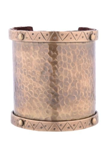 Cuff Bracelet from Dented Brass,