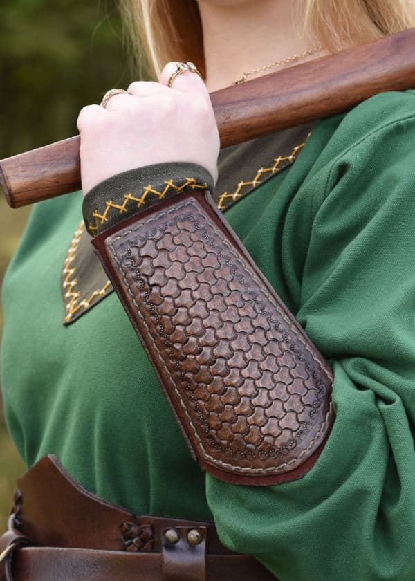 Embossed Leather Bracers  - Pair