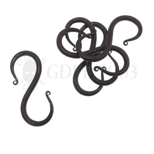 Forged Iron S-Hooks (5 pieces)