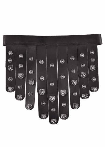 Greek Leather Apron Belt with Metal Ornamentation