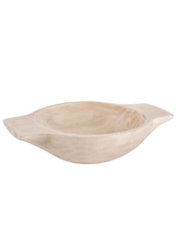 Hand Carved Wooden Bowl with Handles