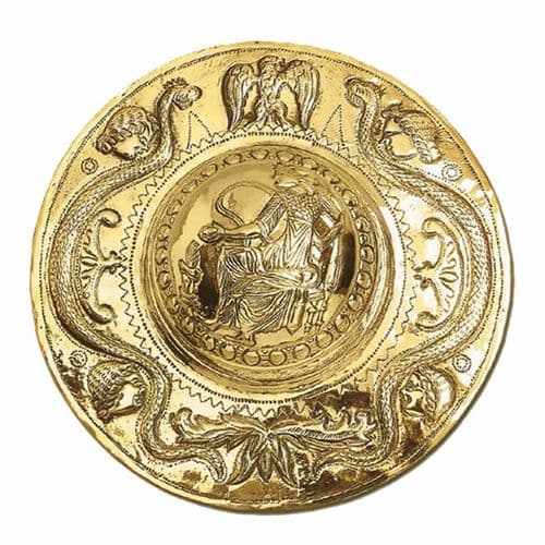 Hand Embossed Shield Boss, Brass,