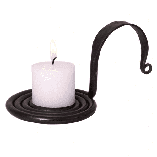 Hand Forged Candlestick With Coil