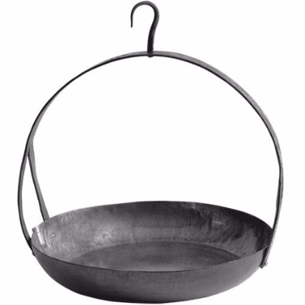 Hand Forged Steel Medieval Hanging Pan With Hook