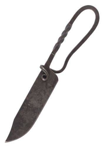 Hand Forged Utility Knife with Leather Sheath