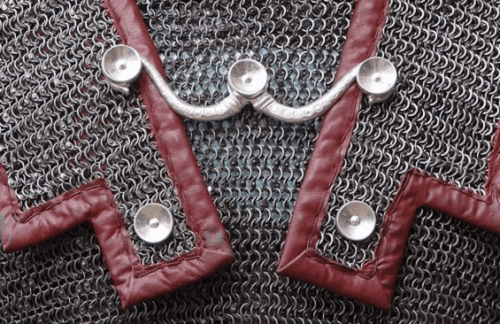Hooks And Buttons For Lorica Hamata Chassenard, Silvered Brass