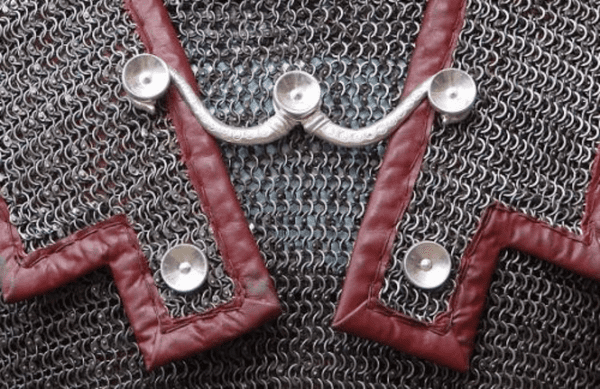 Hooks And Buttons For Lorica Hamata Chassenard, Silvered Brass