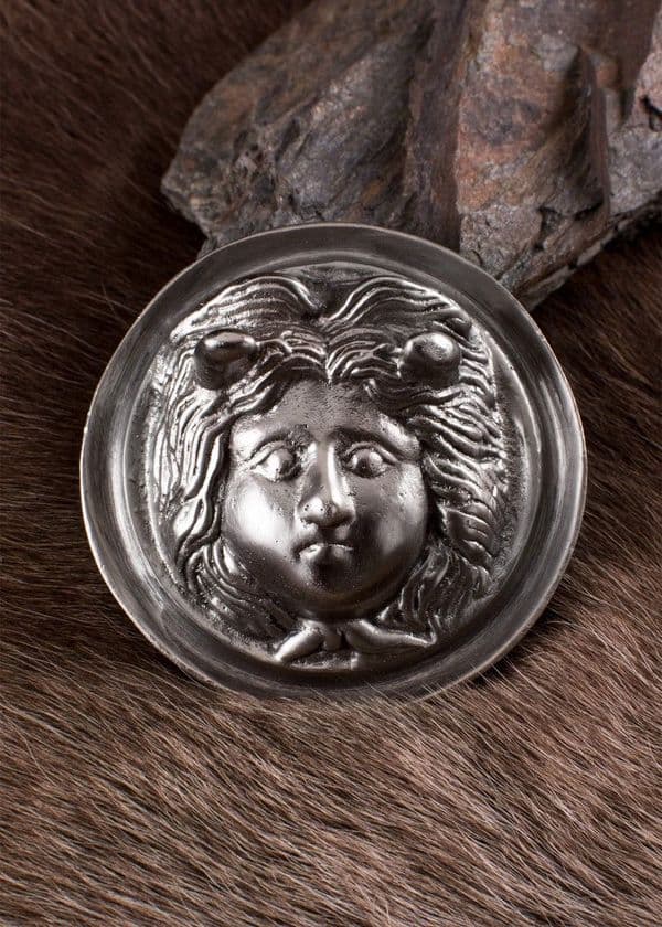 Large Roman Phalera, Gorgon Medusa, Tinned Brass