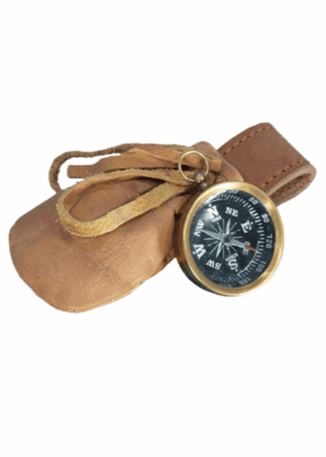 Larp Fully Functional Compass With Leather Pouch