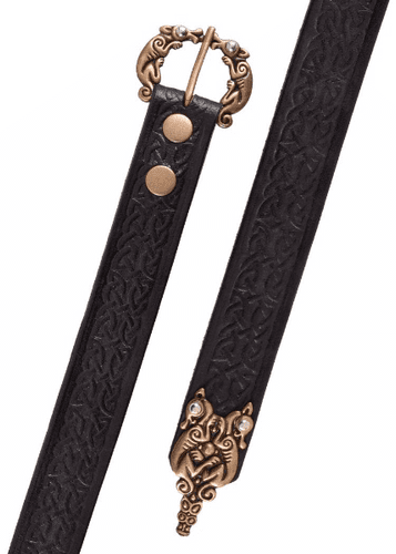 Leather Belt with a Celtic Design Black