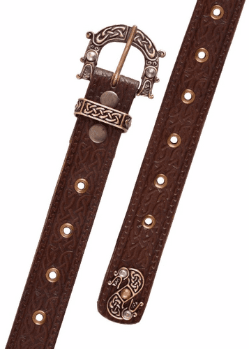 Leather Belt with a Celtic Design Brown