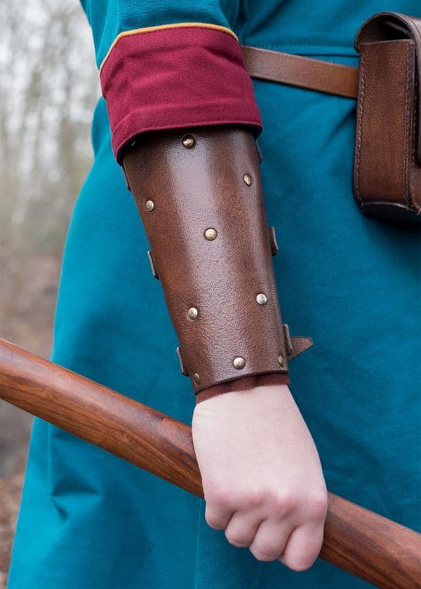 Leather Bracers with Rivets (Pair)