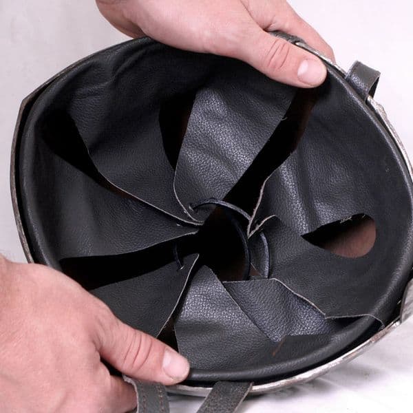 Leather Helmet Liner with Chin Strap