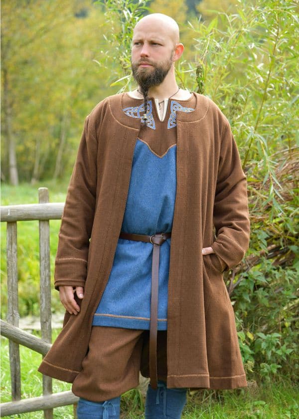 Lined Viking Coat, Diamond Twill, Wool, brown