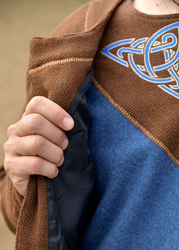 Lined Viking Coat, Diamond Twill, Wool, brown