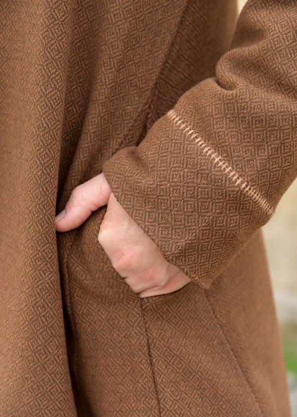Lined Viking Coat, Diamond Twill, Wool, brown