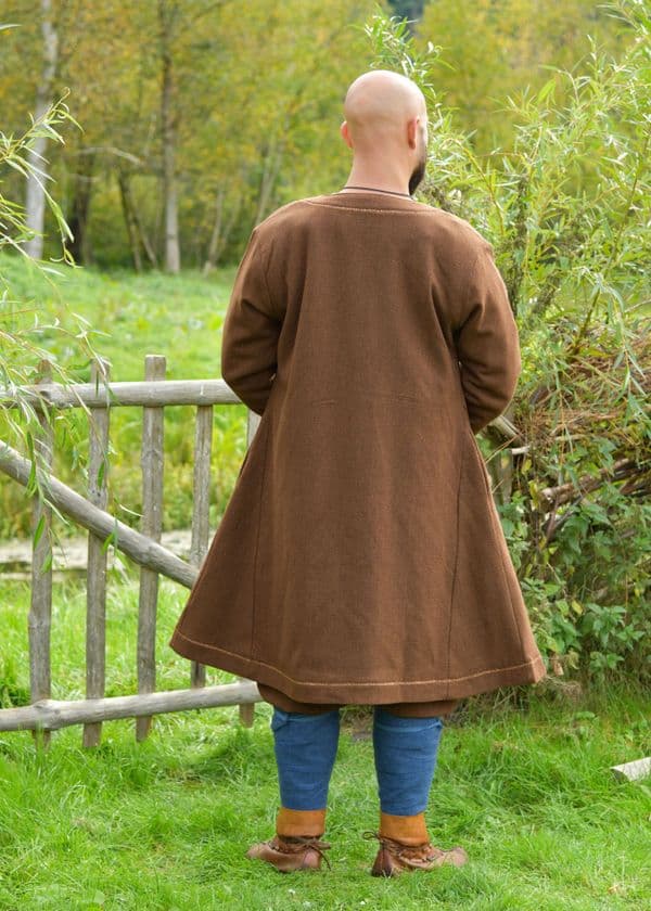 Lined Viking Coat, Diamond Twill, Wool, brown