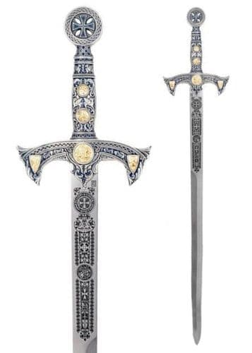 Marto- Templar Sword with Silver/Blue Contrasts