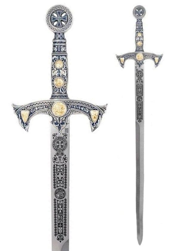 Marto- Templar Sword with Silver/Blue Contrasts