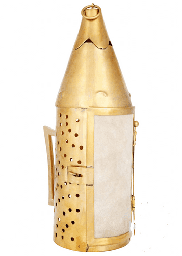 Medieval Brass Lantern with Rawhide Window
