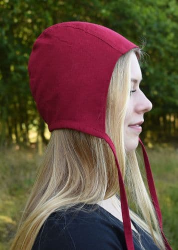 Medieval Cotton Coif With Ties- Various Colours