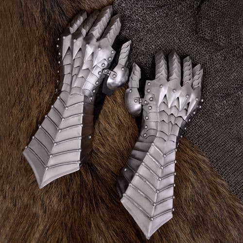 Medieval Gauntlets Riveted and Stitched